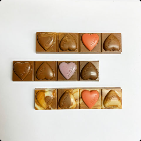 "I Love You" with Hearts - Chocolate Bars