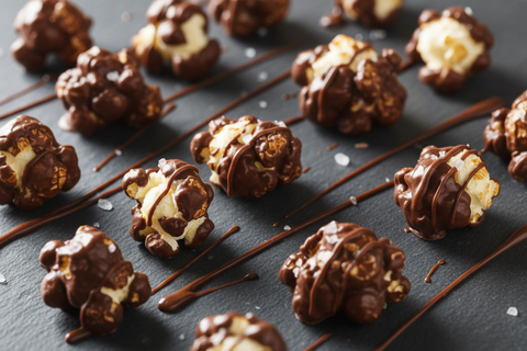 chocolate covered popcorn pieces